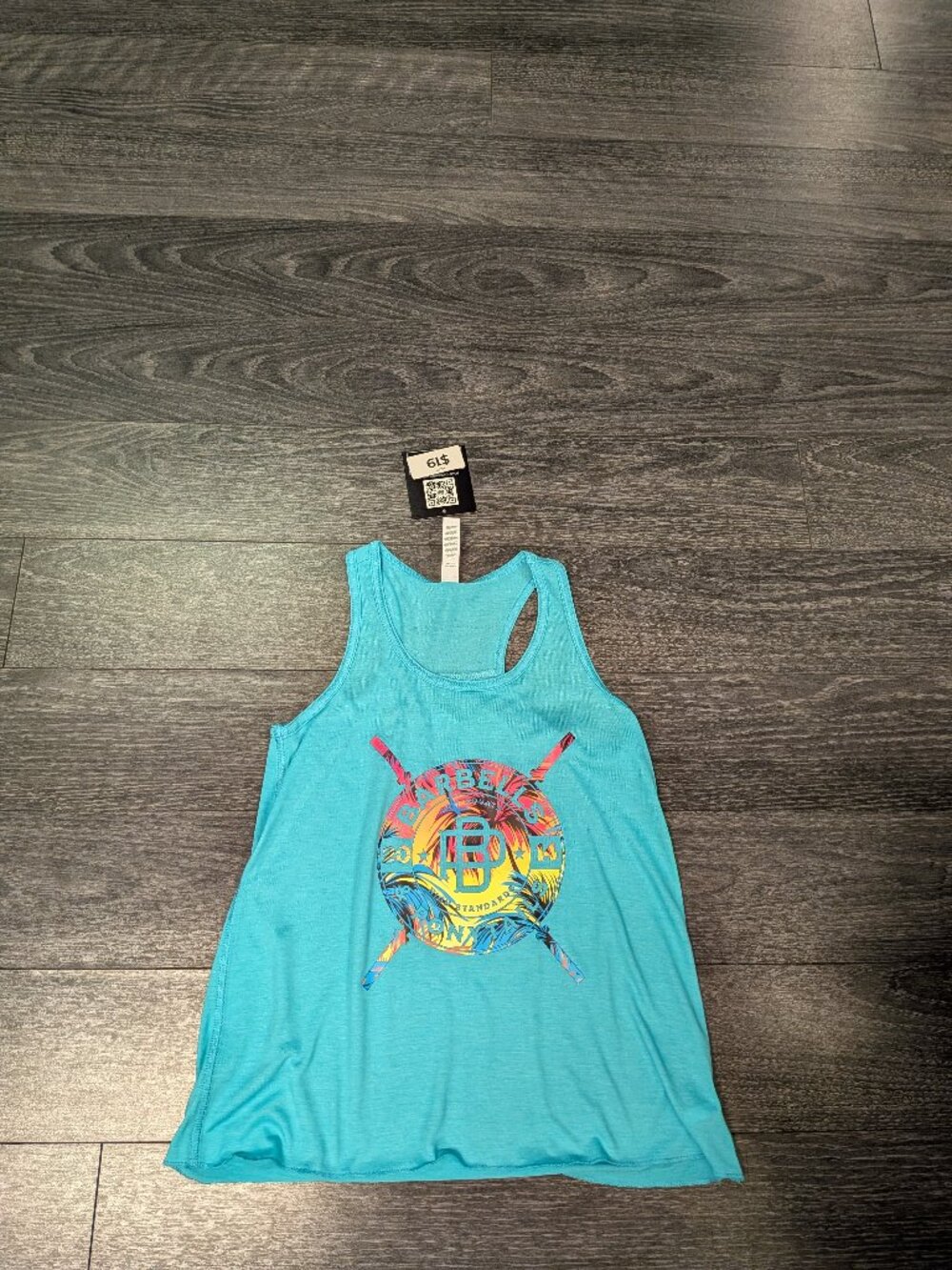 Barbells And Ponytails KIDS "Palm Power" Tank Top Sz S 6-8